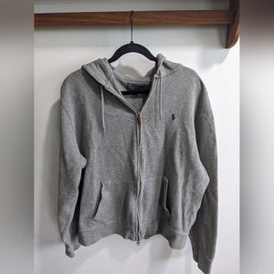 Polo Ralph Lauren Full Zip Hoodie Gray Heather Men's Size Large Classic Soft Gym